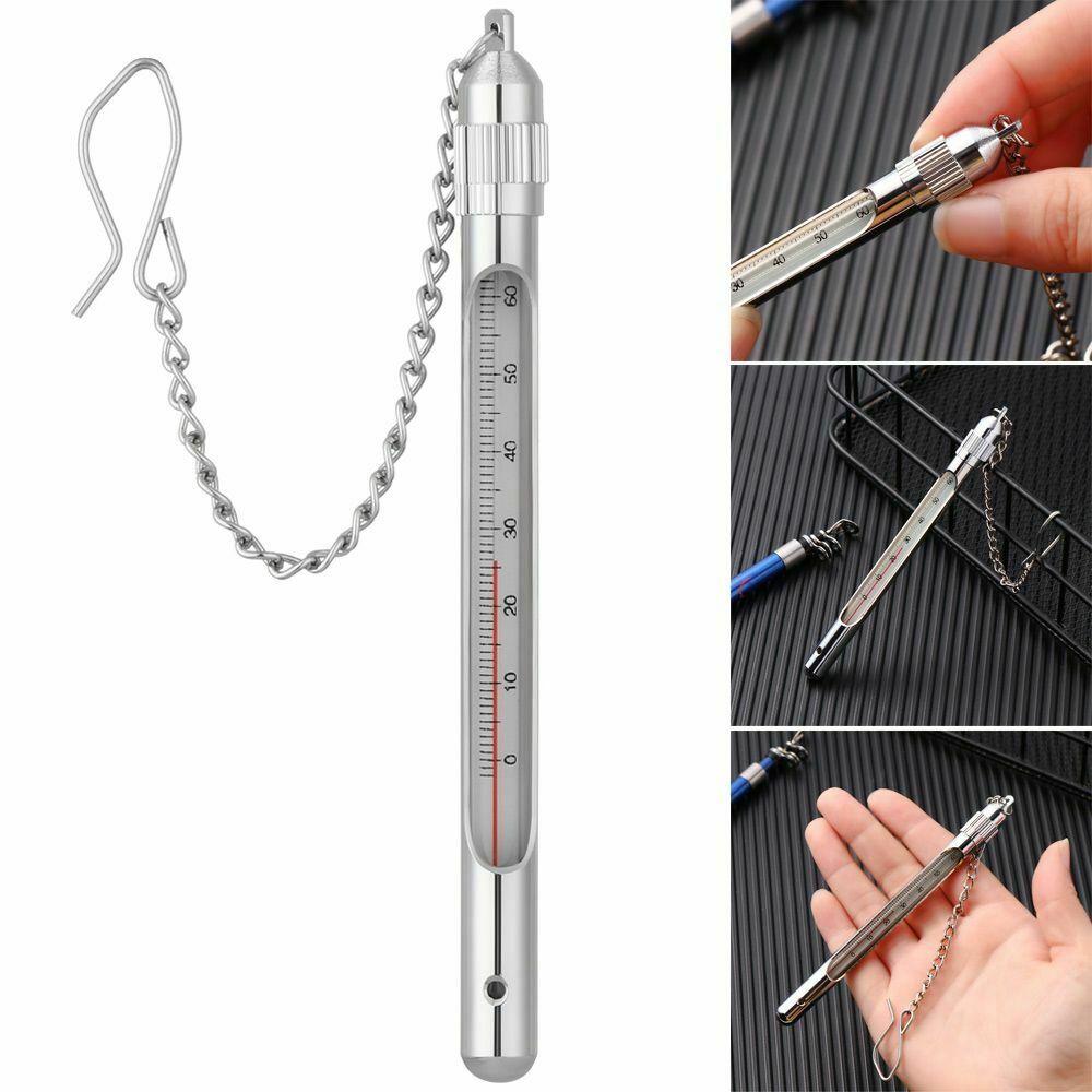 Steel Stream Water Temperature Fishing Thermometer with Carabiner Fly Fishing