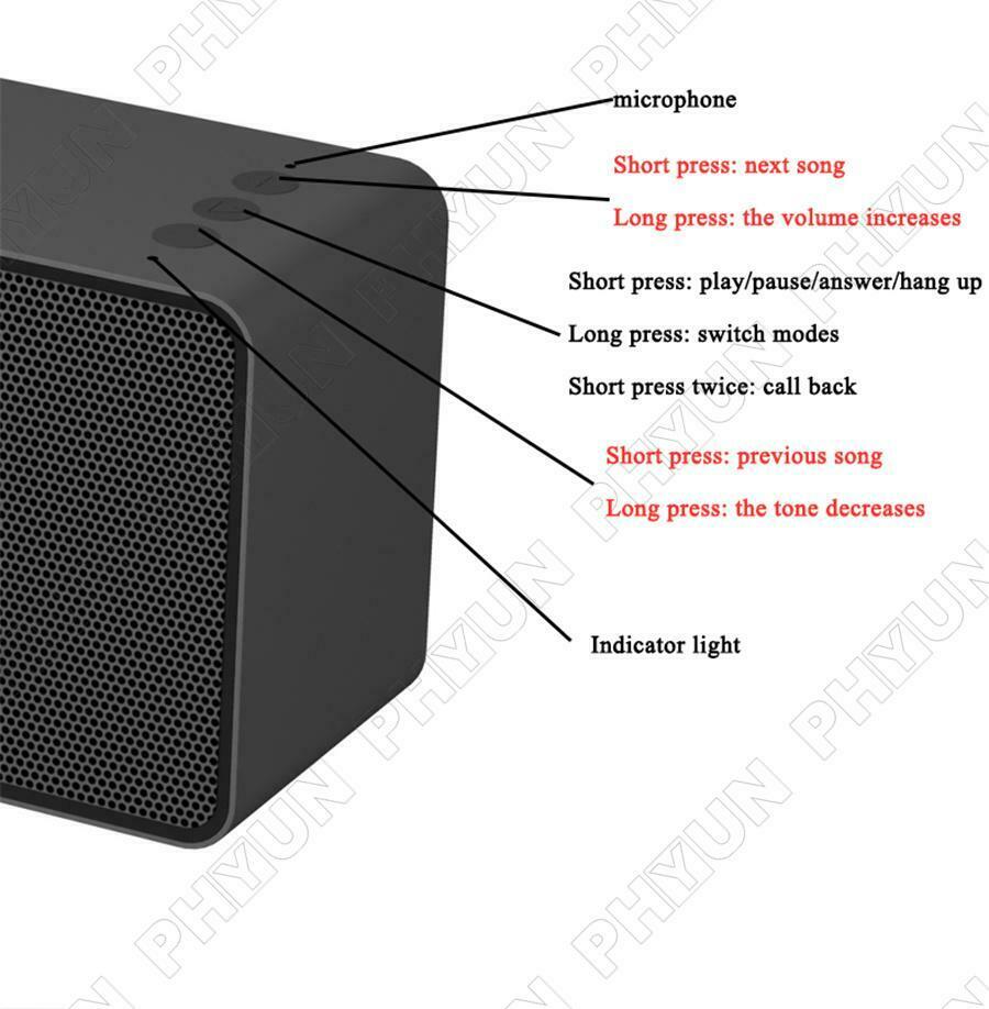 Bluetooth Wireless Speaker w/ Battery Hands-Free Call AUX Play Double Speakers