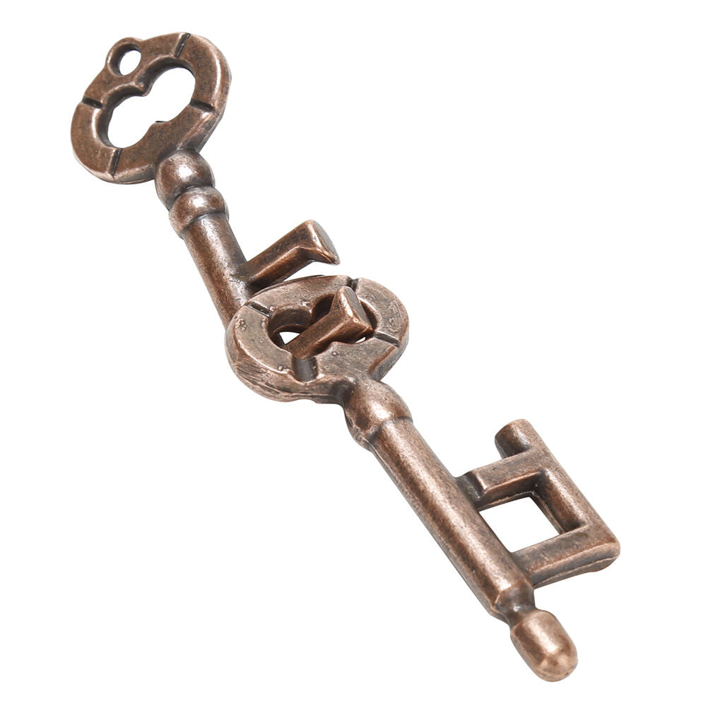 1Pcs Alloy Key Ring Puzzle Brain Tester IQ Test Kids Adults Intelligent Toys DF