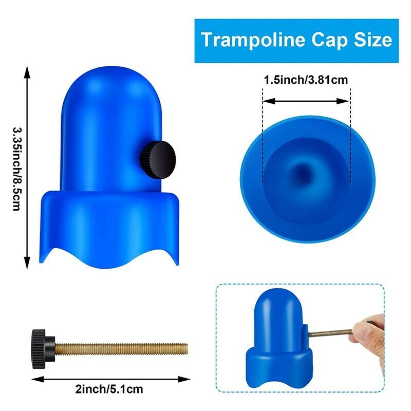 1.5 Inch Diameter Trampoline Enclosure Pole Caps with Screw Thumb and TrampoD4Y3