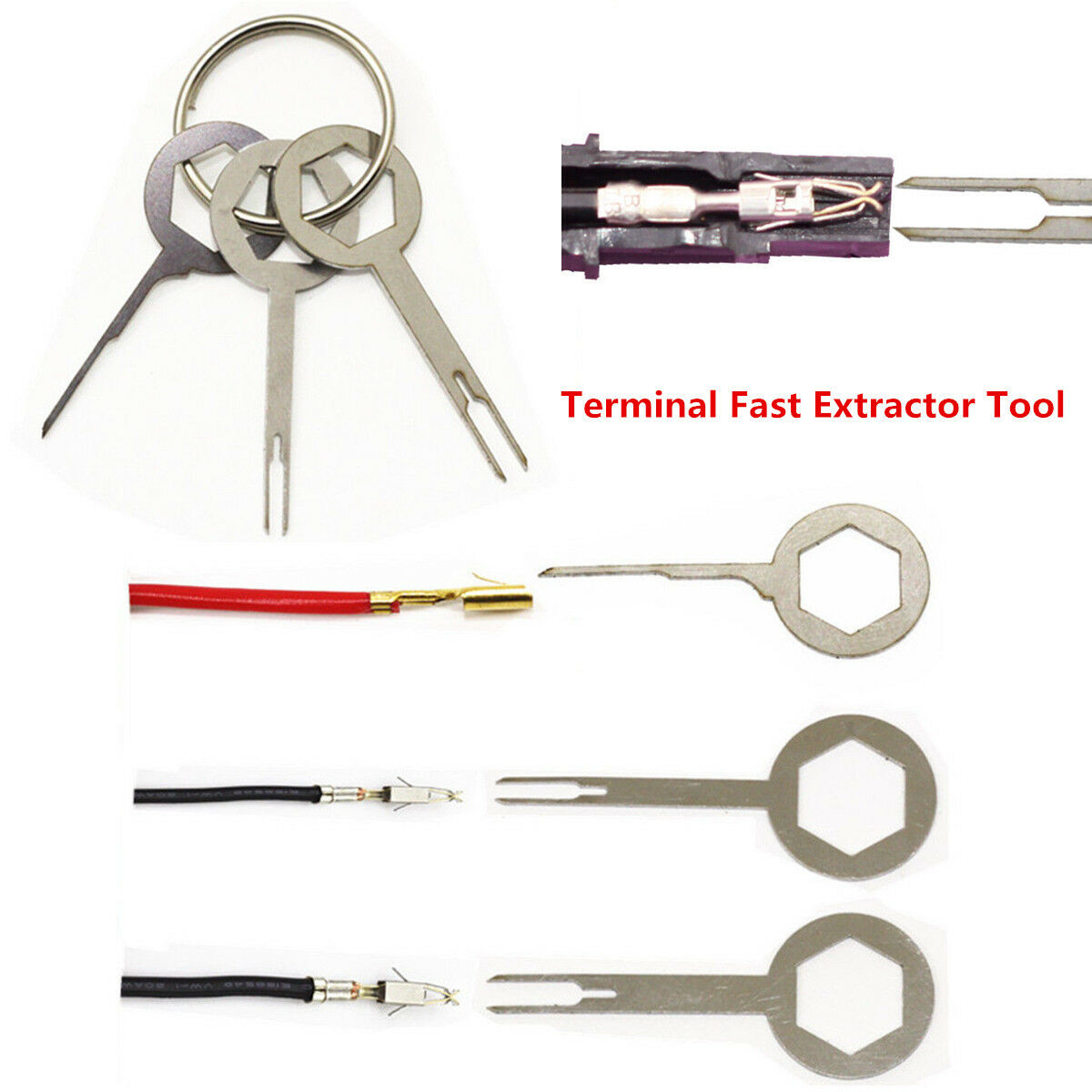 Autos Electrical Terminal Wiring Crimp Connector Pin Fast Extractor Removel Tool