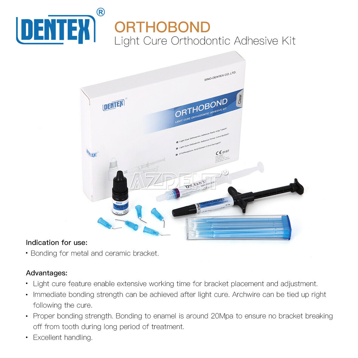 2X Dental Light Cure Orthodontic Adhesive Kit Dentex Bonding for metal &ceramic