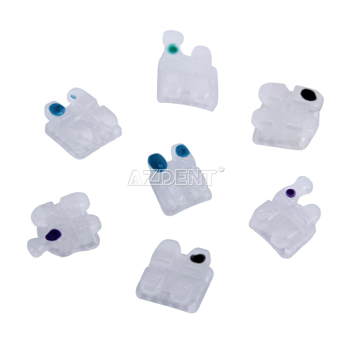 5 X Dental Orthodontic Clear Ceramic Brackets Braces Roth 018 Hooks 345 AZDENT