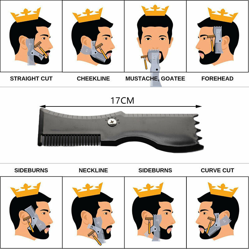 5 In 1 Men Beard Shaping Styling Template Comb Rotatable Beards Comb Beauty  FG