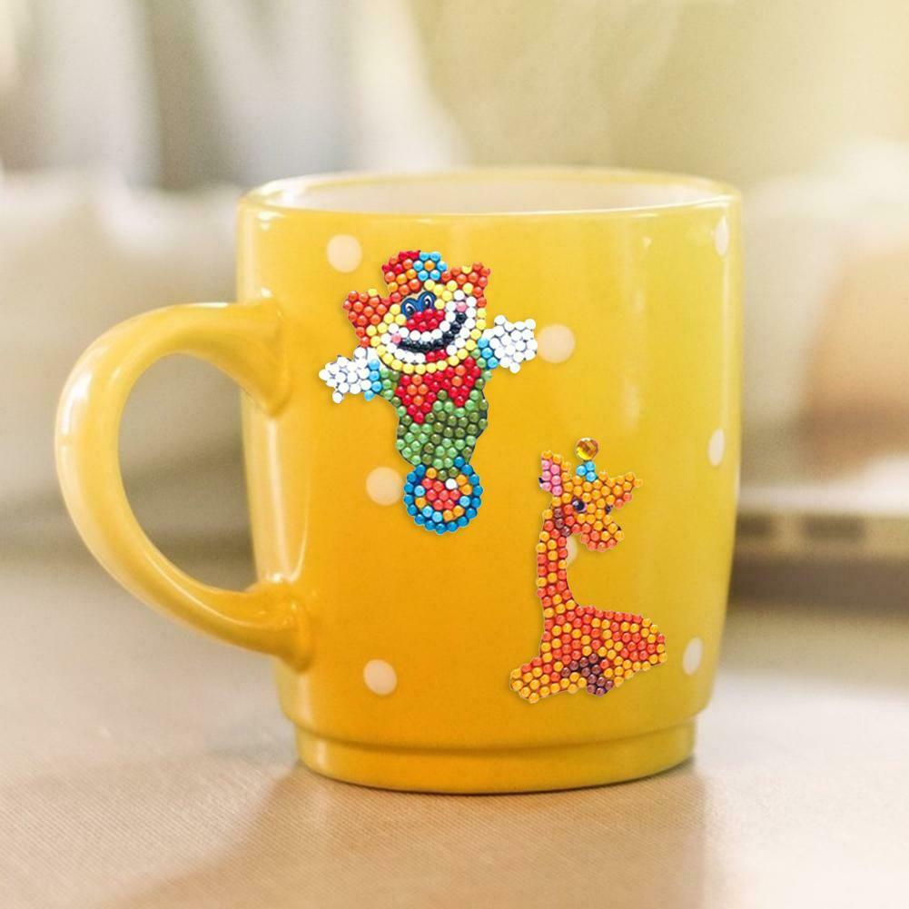 DIY Full Drill Round Cartoon Circus Troup Diamond Painting Puzzle Stickers @