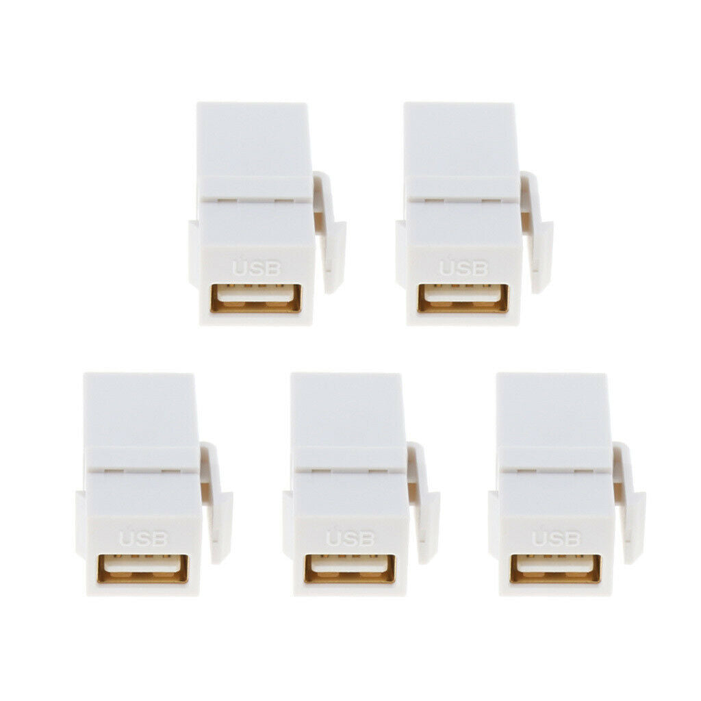 5pcs USB-A Female To Female Panel Insert Adapter For