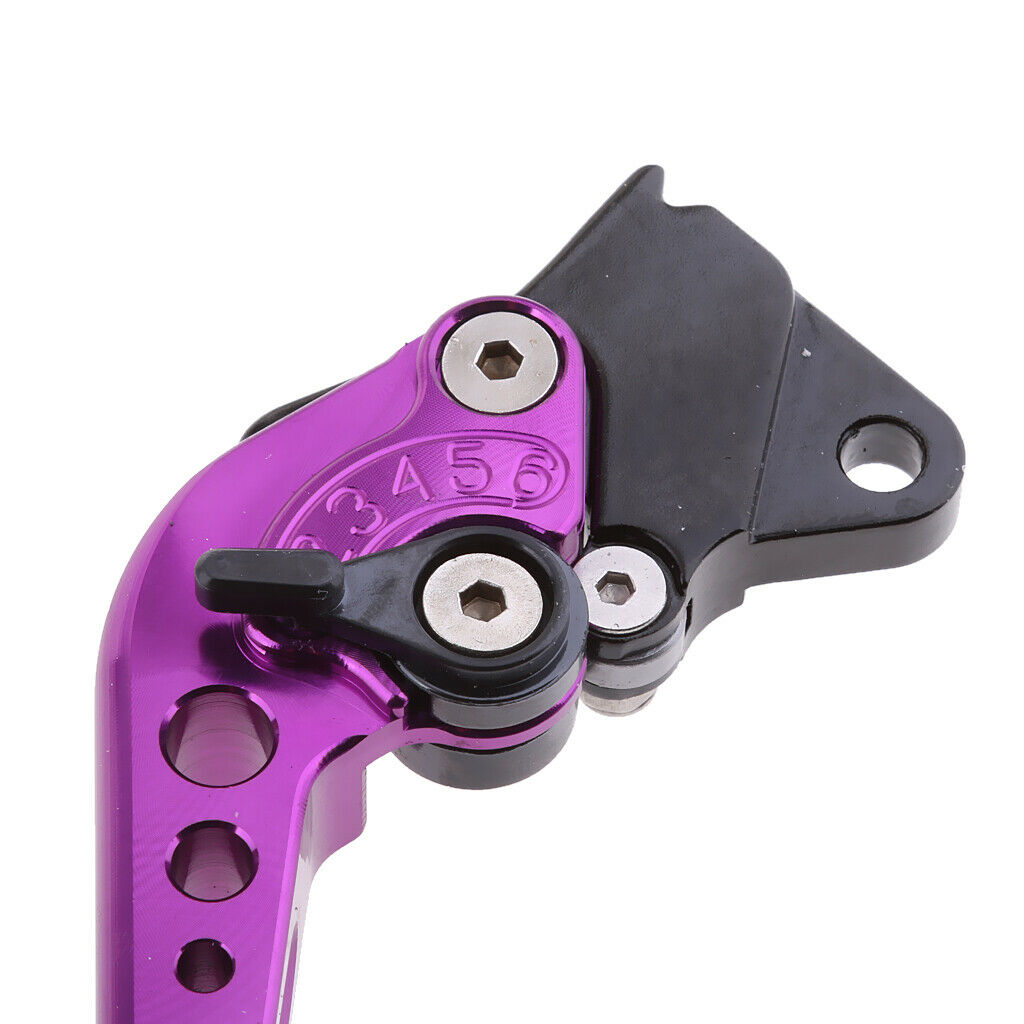 GY6 Scooter Adjustable Brake Levers Aluminum Handle Rear Disc & Drum Purple
