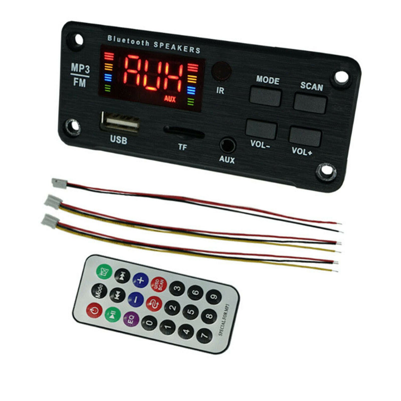 MP3 Player Decoder Board LED Display Red Digital Support FM USB AUX TF 7-18V