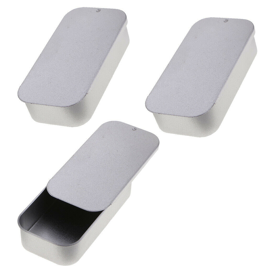 3 Pieces Slide Top Tin Case Mini Containers Bedroom Storage Kit Gift Box