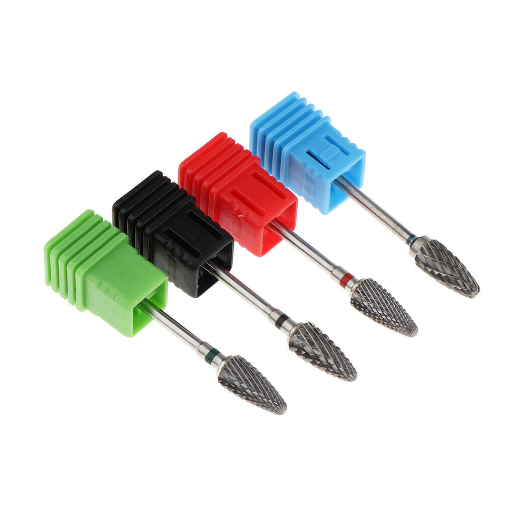 4 Piece Electric Manicure Drill Bits, Barrel Head, Acrylic Gels