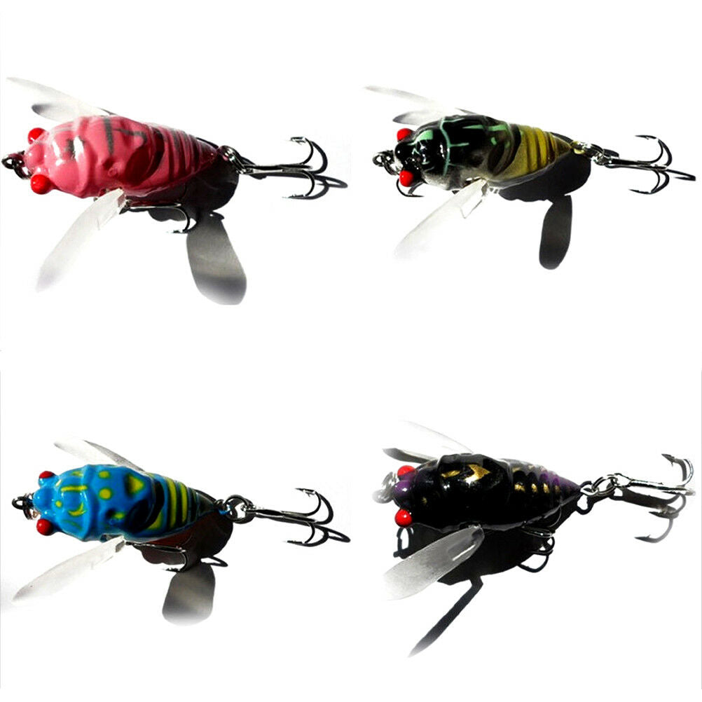1Pc Cicada Bass Insect Fishing Lures 4Cm Crank Bait Floating Tackl.l8