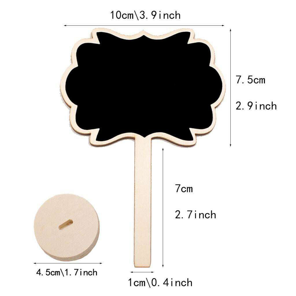 Pack of 10, Retangle Mini Wooden Wedding Blackboard Chalkboard Place Cards