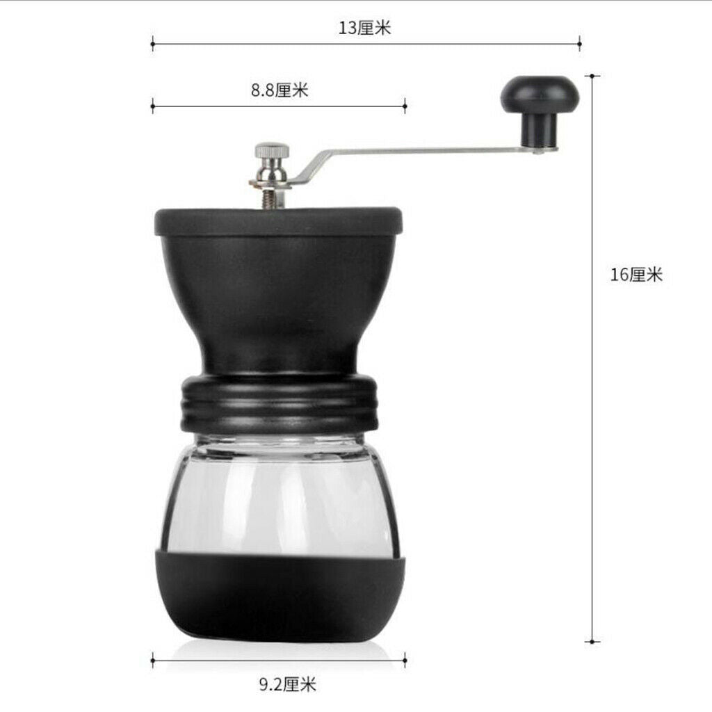 Manual Coffee Grinder Mill Ceramic Conical Burr Grinder + Airtight Canister