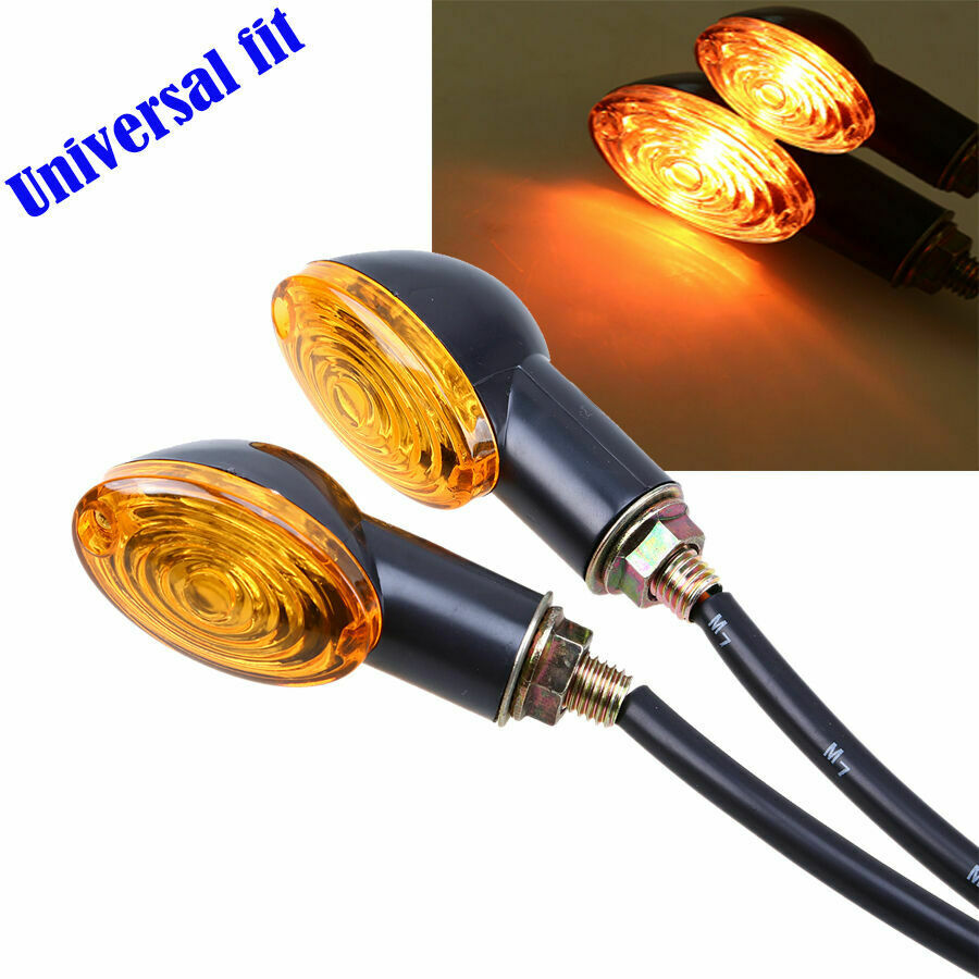 4PC 12V Universal Turn Signal Light Amber Lamp Fit For Yamaha Motorcycle Scooter