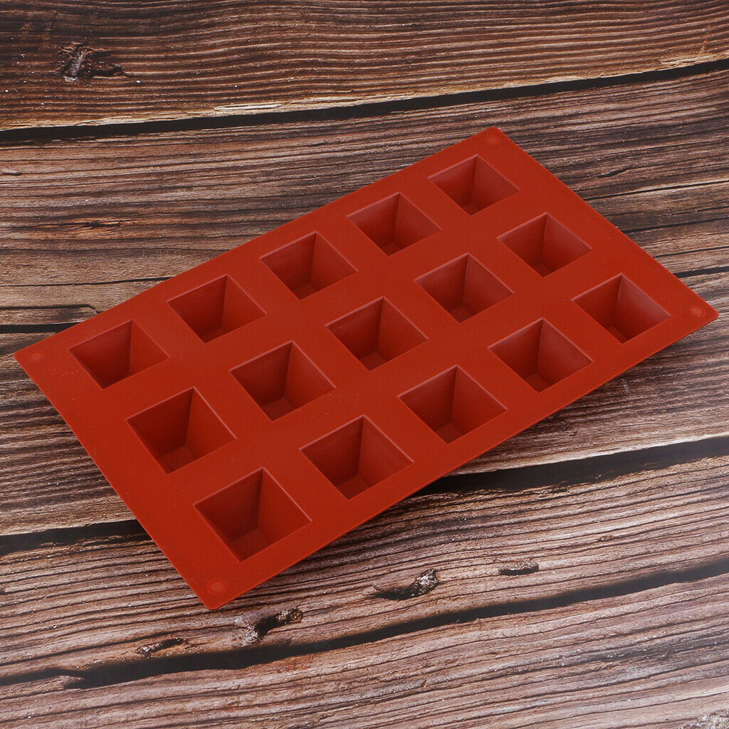 15-Cavity Pyramid Silicone Fondant Mold Chocolate Baking Cake Ice Cube Tray