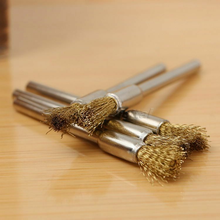 Brass Rotary Wire Wheel Pencil Polising Brushes Die Grinder Tool For Power 10PC
