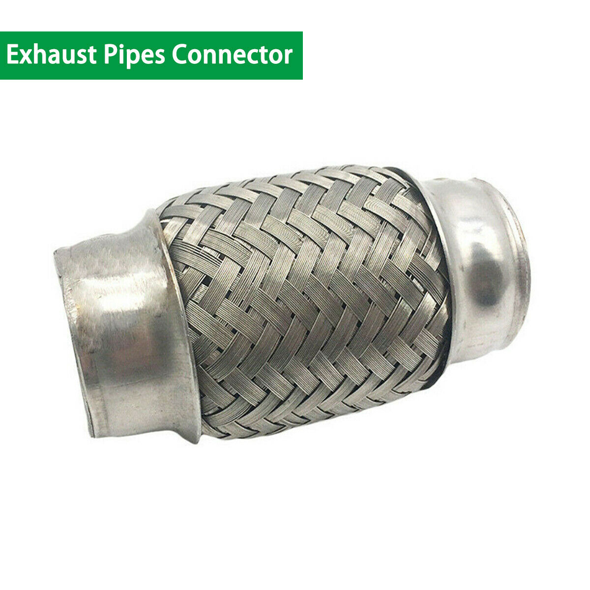 Exhaust Flex Pipe Stainless Steel Double Braid 1.5" x 4" Long For Car SUV Sliver