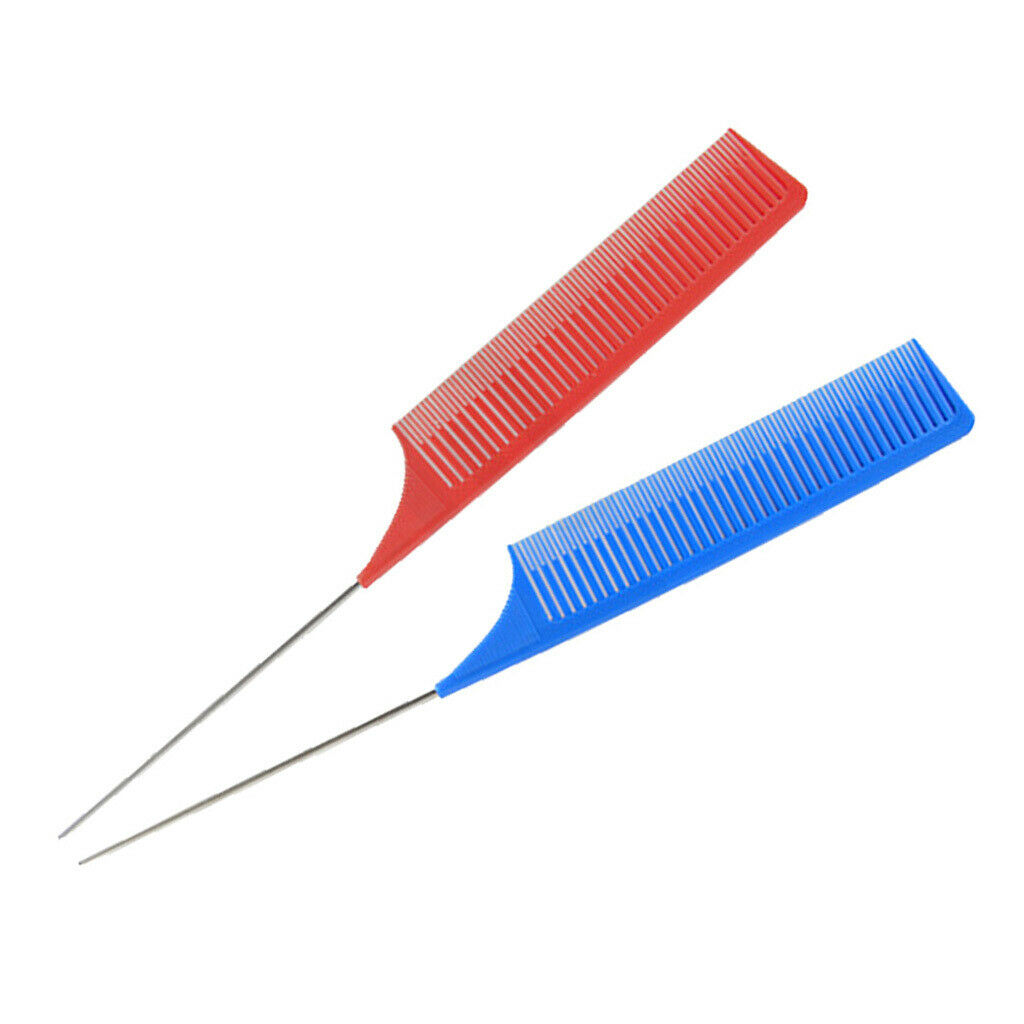 2Pcs/set Fine Weaving Highlighting Foiling Hair Comb Dyeing Combs Brush
