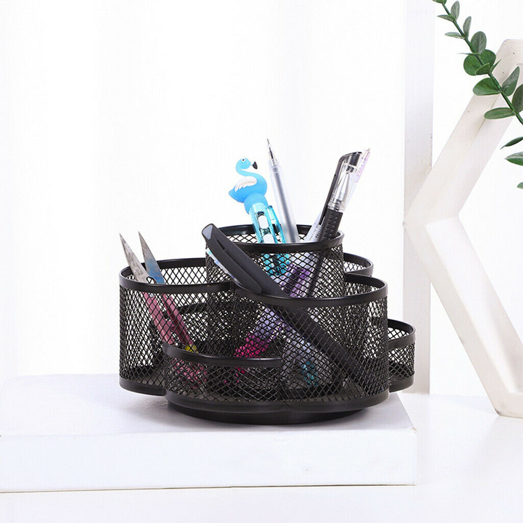 Rotatable desk organizer pen holder large capacity pencil box desk