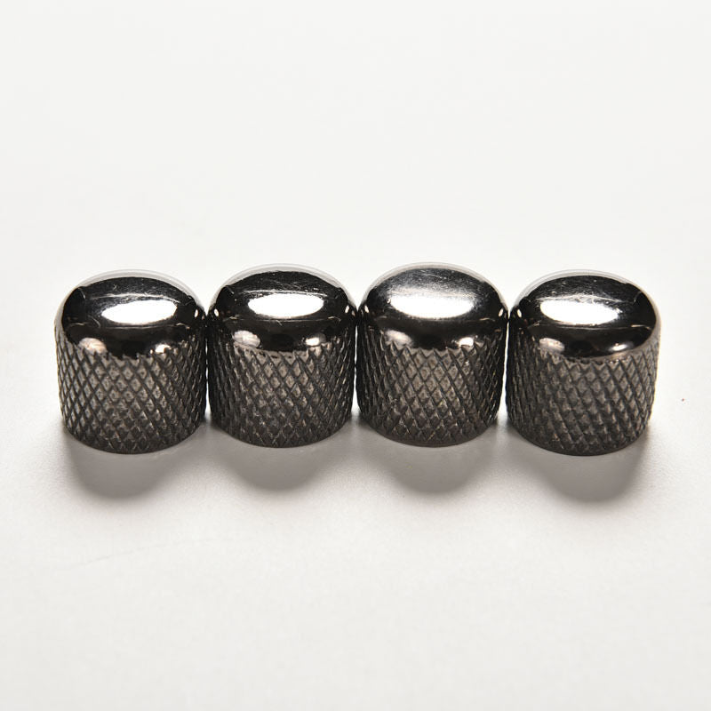 4x Black Metal Dome Volume Tone Control Knobs for Electric Push-on Guitar Bass B