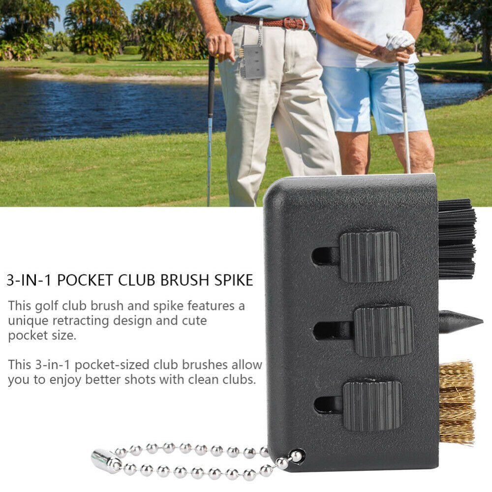 Multifunction Golf Club Cleaning Brush Retractable Groove Cleaner Tool For Wood