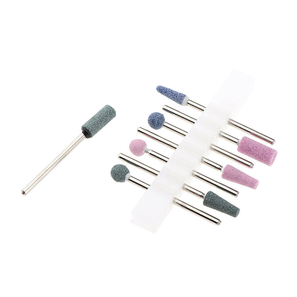 8 Pcs Rotary Burrs Nail Files Cuticle Drill Cleaner Salon Manicure