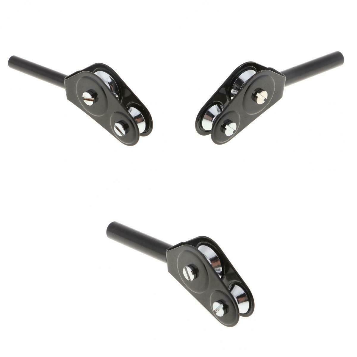 3 Pieces Fishing Rod Double Roller Pole Guide Stainless Steel Accessory