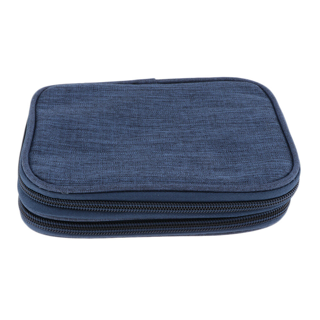 Crochet Hook Case, Organizer Zipper Bag with Web Pockets Sewing Knitting -