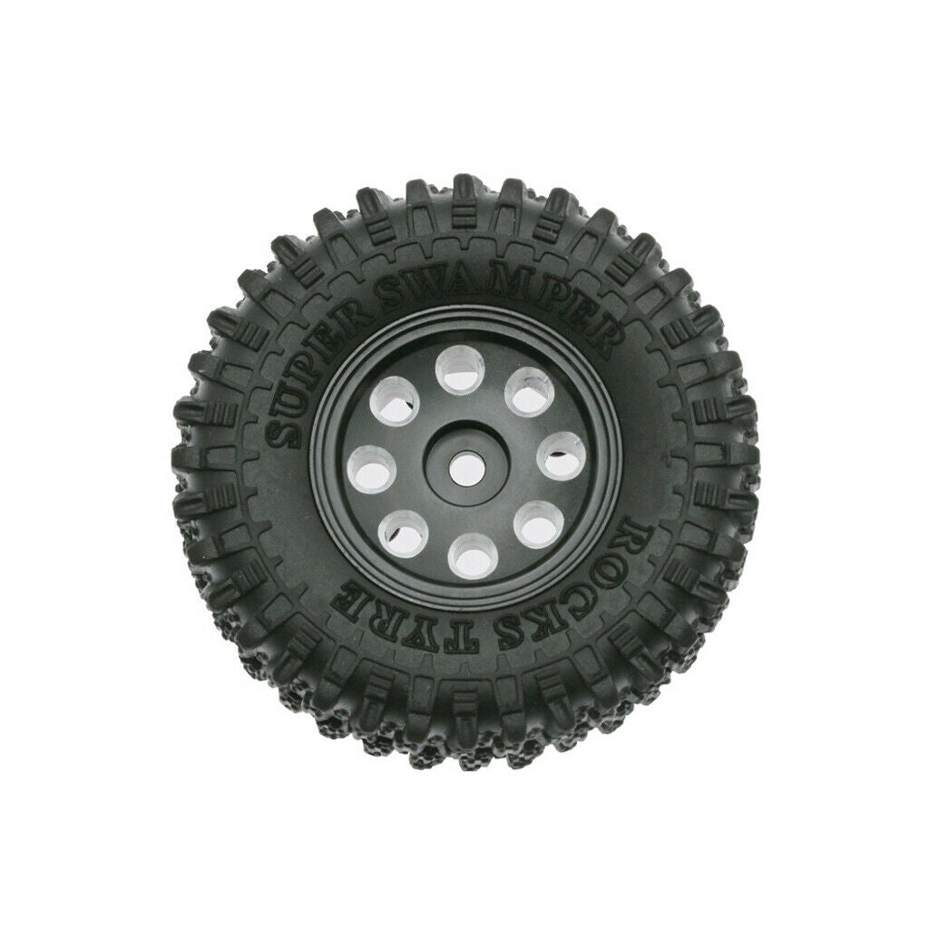 4pcs Tires & Wheel Rims for SCX24 AXI90081 Buggy Trucks DIY Accessory Black