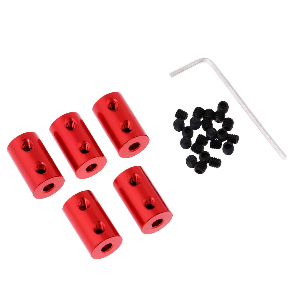 5 Pieces Motor Shaft Coupling Coupler with Wrench and Screw for RC Car 2-4mm