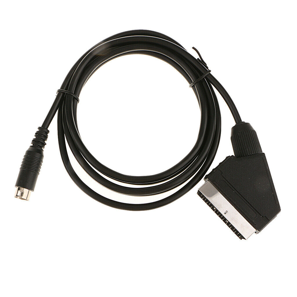RGB AV Scart Cable Audio/Video Cord TV Lead for Sega MD 2 Console - Black
