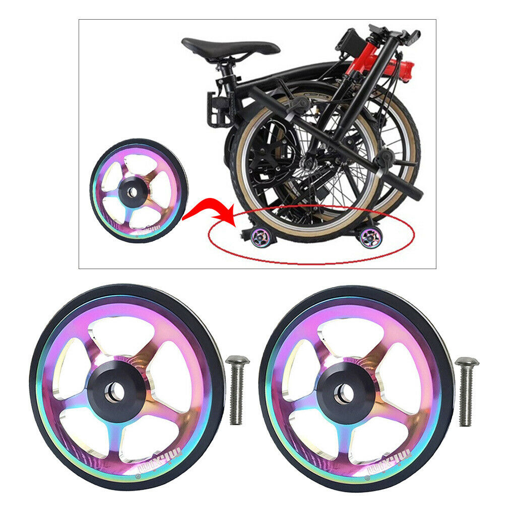 2x Deluxe Folding Bike Easy Wheel Bicycle Easy Wheel Repair For