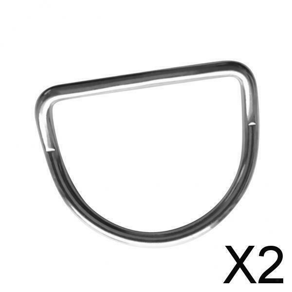 2X Anti-corrosion 316 Stainless Steel Scuba Bent D Ring for 50mm Webbing Belt