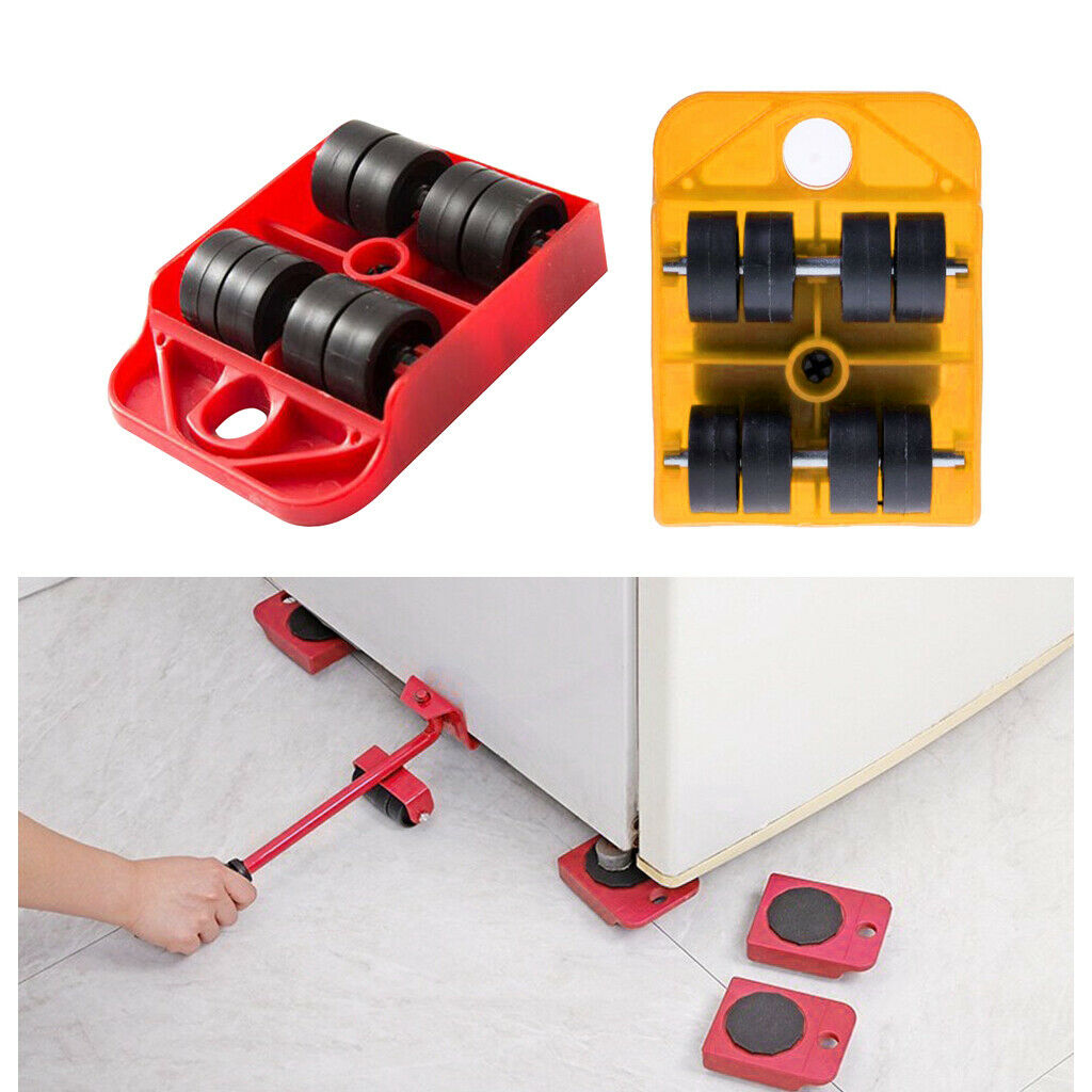 2pcs Moving Appliance Roller Furniture Lifter Rotatable Pads w/ 4 Slider
