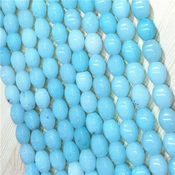 1 Strand 14x10mm Blue Malay Jade Faceted Hexagon Olive Loose Beads 15.5" HH662