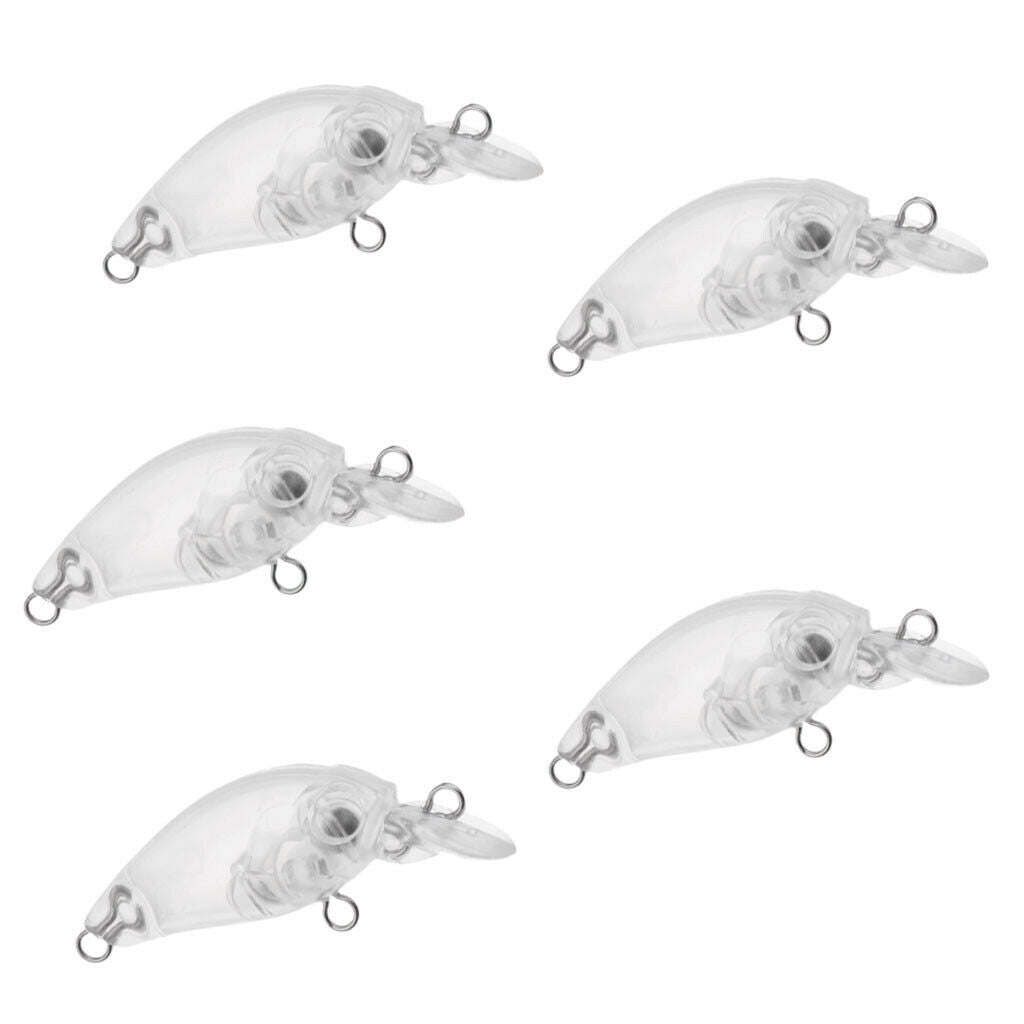 2X 5pcs Unpainted Hard Fishing Lures Blank Crankbaits DIY Fishing Body 4.7cm