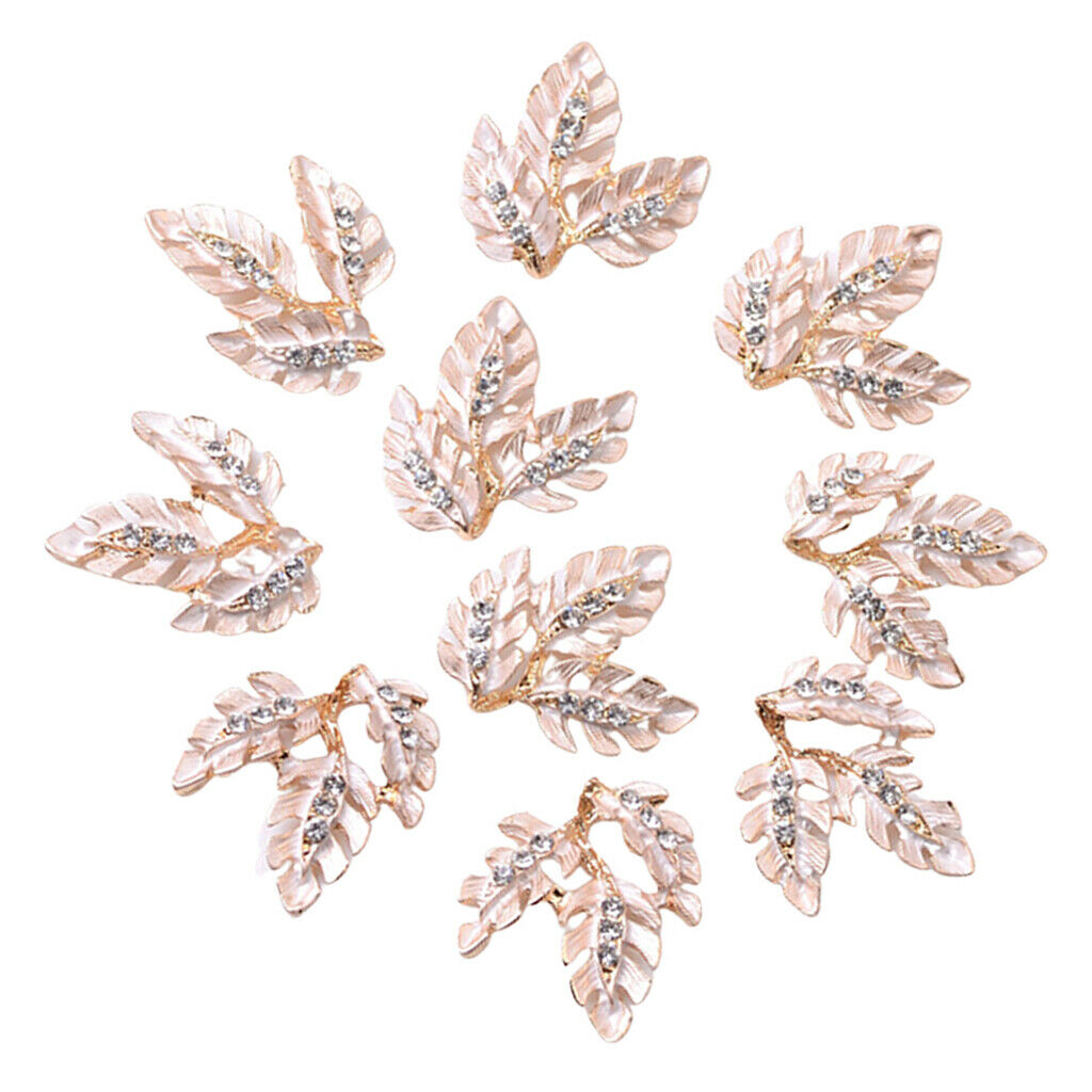 10Pcs Alloy Beads Flatback Charms Embellishments Decors for Hair Accessories
