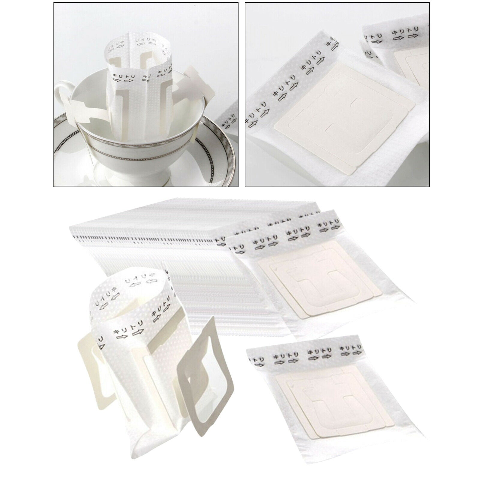 50Pcs Hanging Ear Style Coffee Filter Paper Bag Dripper Bag for Home Cafe
