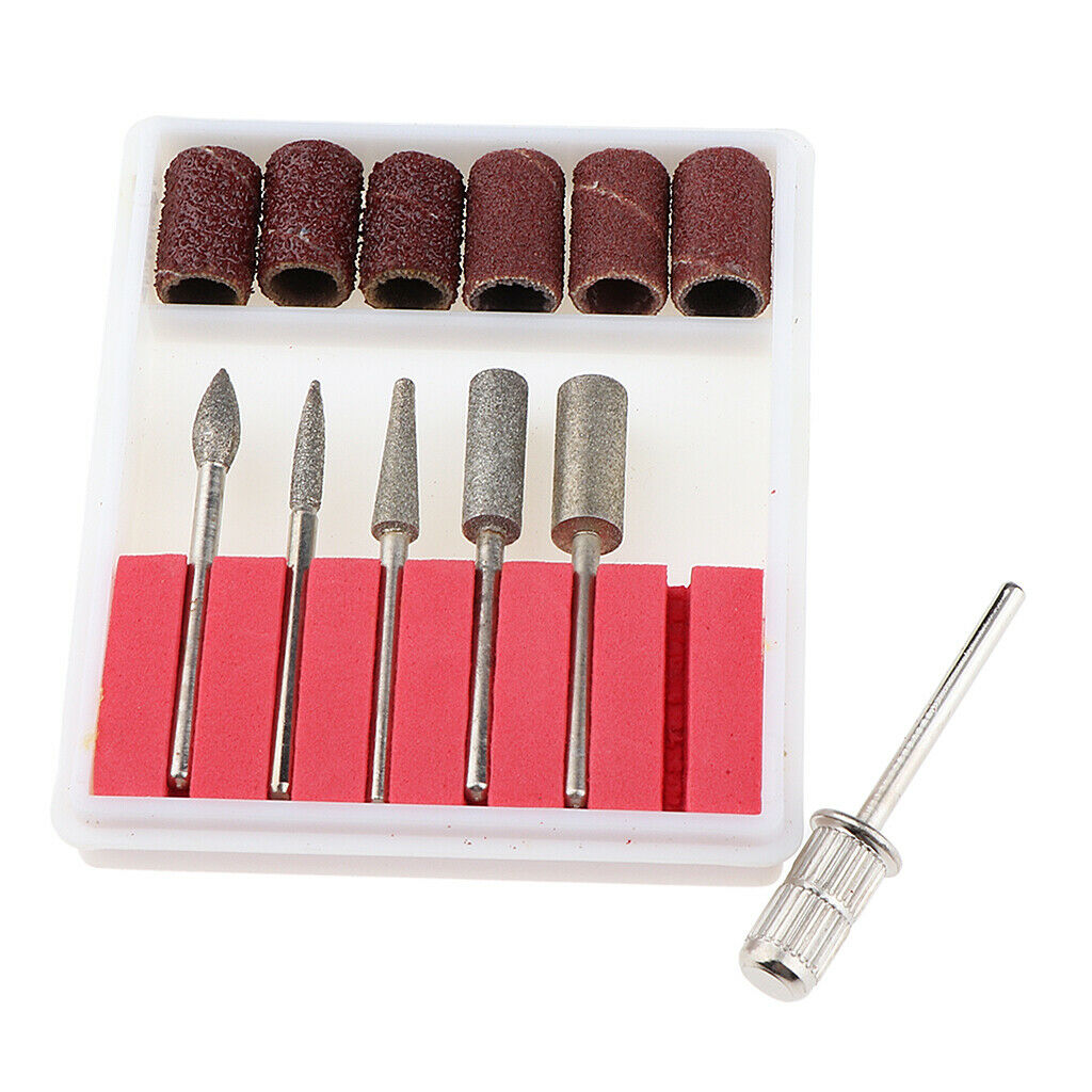 6pcs Nail Drill Bits Machine For Acrylic Nail Polish Cuticle Cleansing Tool