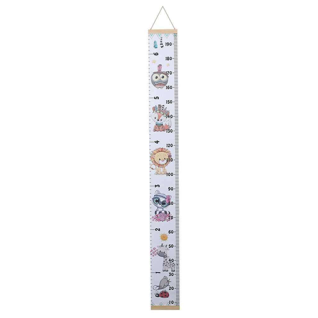 Wood Kids Baby Cartoon Height Ruler Growth Chart Wall Hanging Decoration C