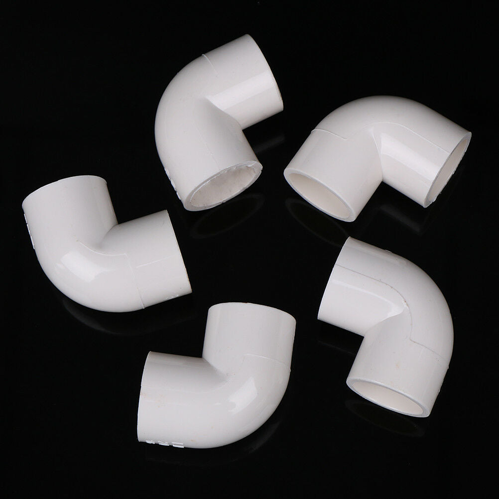 5 Pieces white 20mm dia 90 angle degree elbow pvc pipe adapter Tt