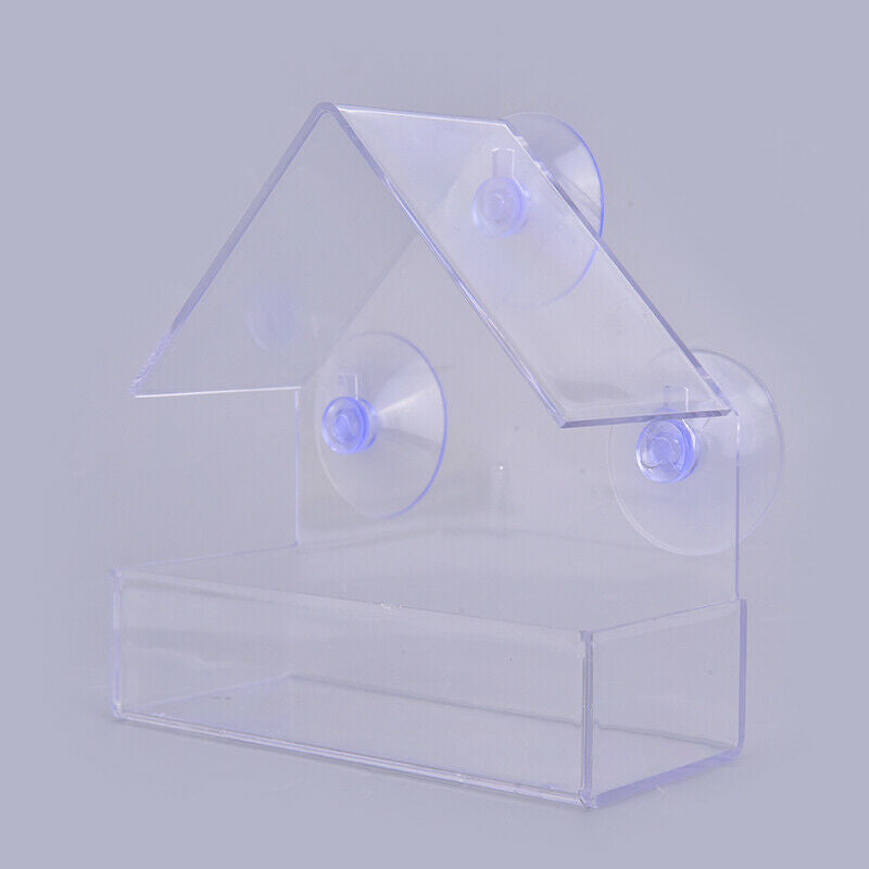 Acrylic Transparent Window Viewing Bird Feeders Tray Birdhouse Pet Water FeeBDA