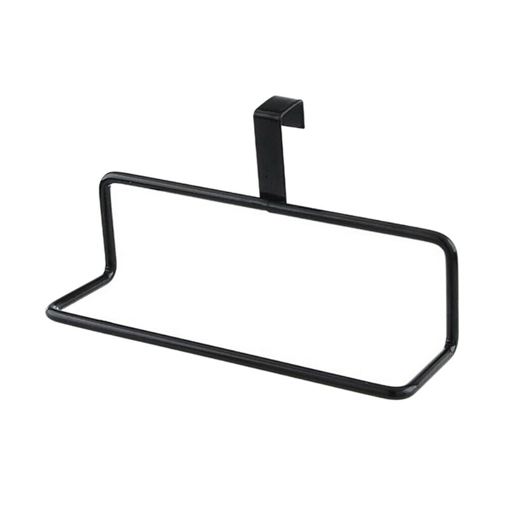 Over Door Tea Towel Holder Rack Rail Cupboard Hanger Kitchen Bar Hook Black