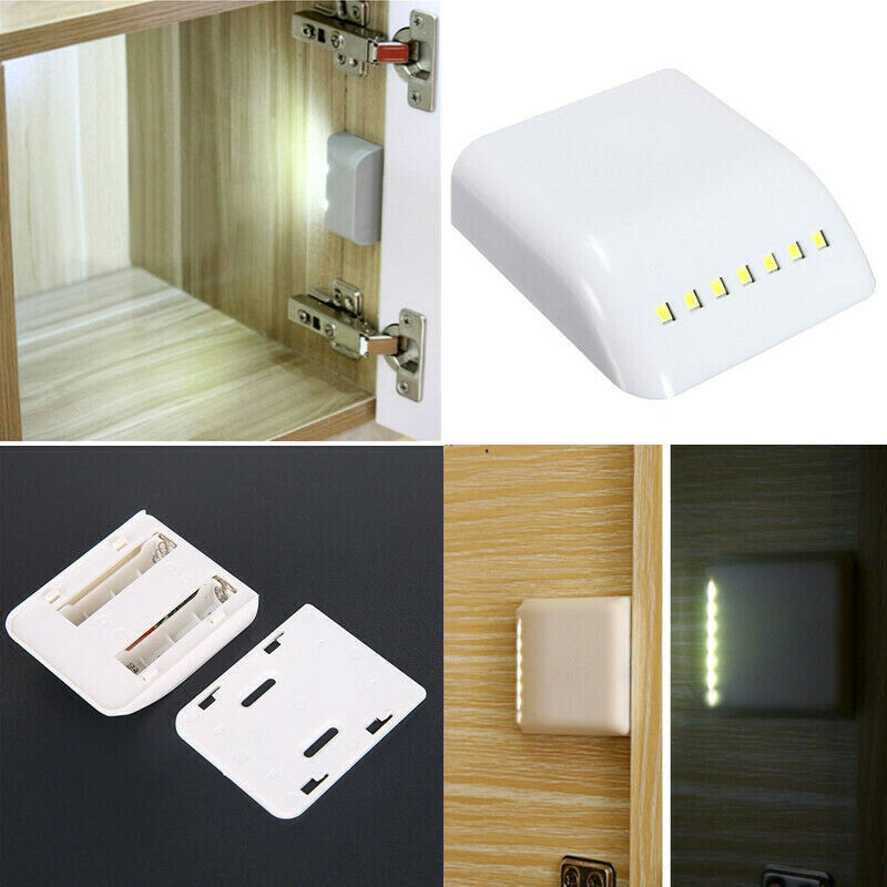 2PCS LED Smart Sensor Light Kitchen Cabinet Closet Cupboard Wardrobe Hinge Lamp