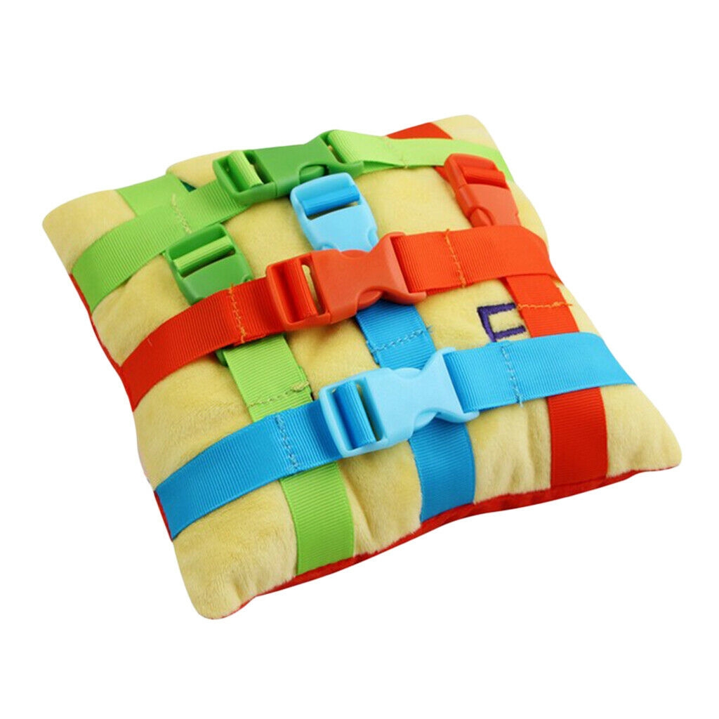 Kids Baby Sqaure Cushion with 6pcs Buckle Learning Life Skills for Toddlers
