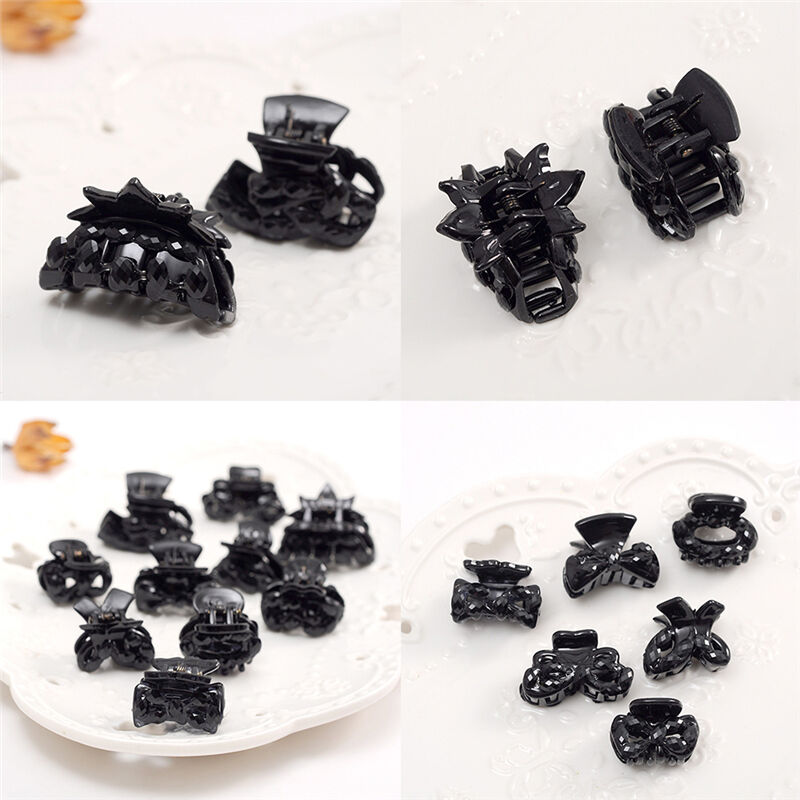 10pcs Popular Mixed Small Plastic Black Hair Clips Hairpin Claws Clamps DD
