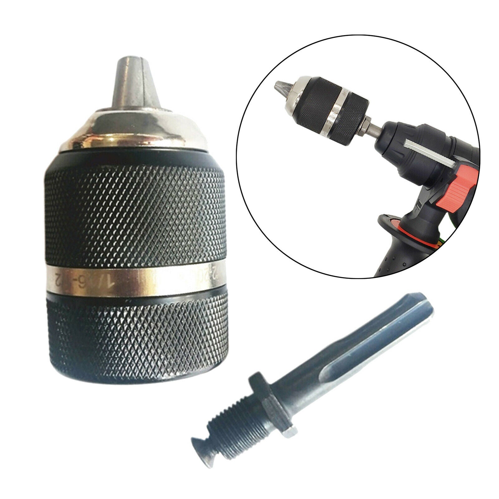 1pc Metal 1/2 Inch Keyless Drill Chuck 3 Jaw 1.5-13mm Quick Change Adapter
