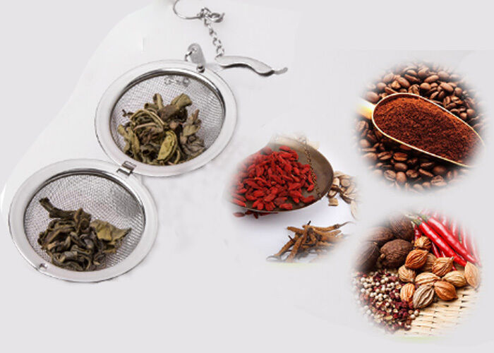 Round Style Aluminum Loose Tea Leaf Strainer Herbal Spice Infuser Filter