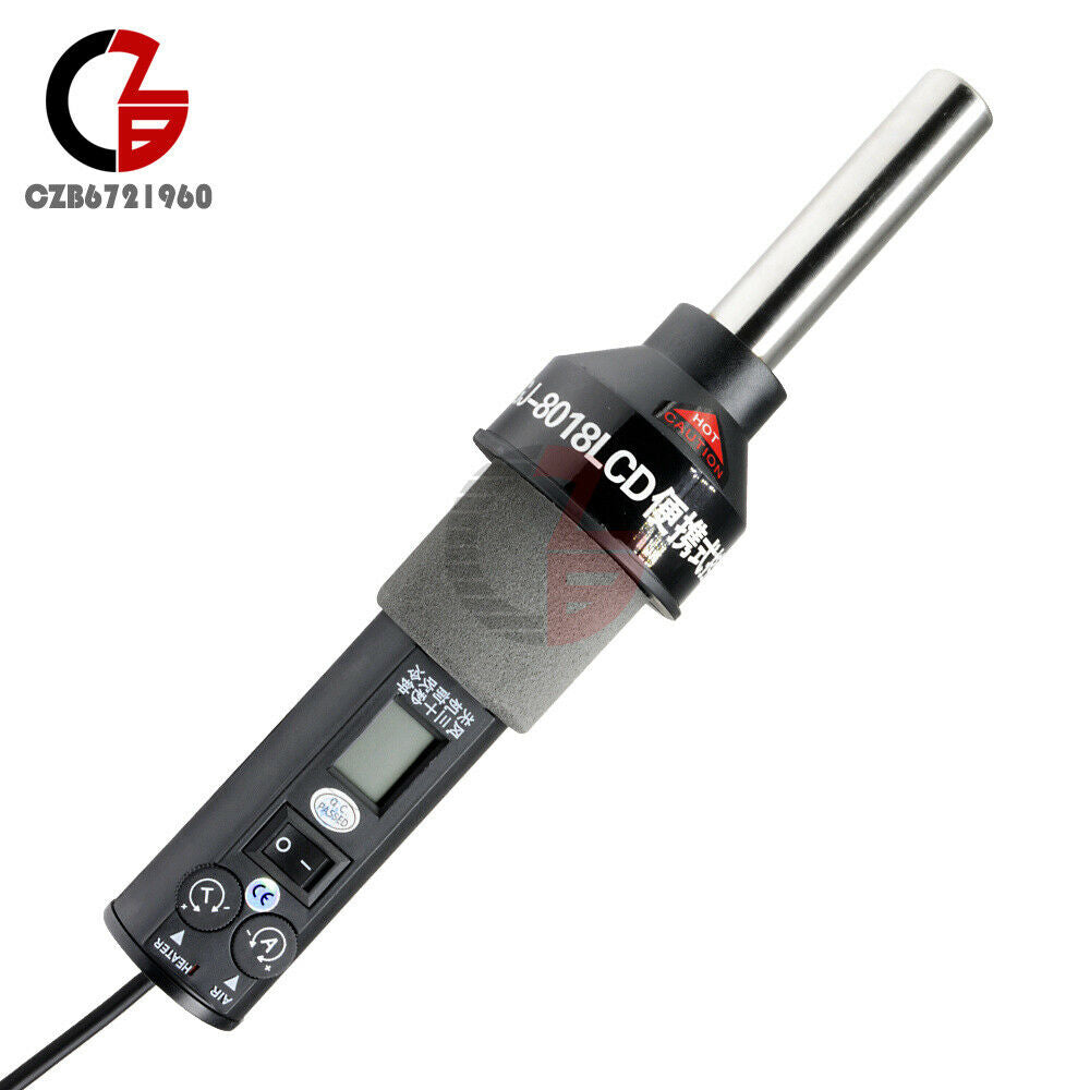 450W 220V Portable Temprature-controlled Hot Air Gun 9 Nozzles Soldering EU Plug