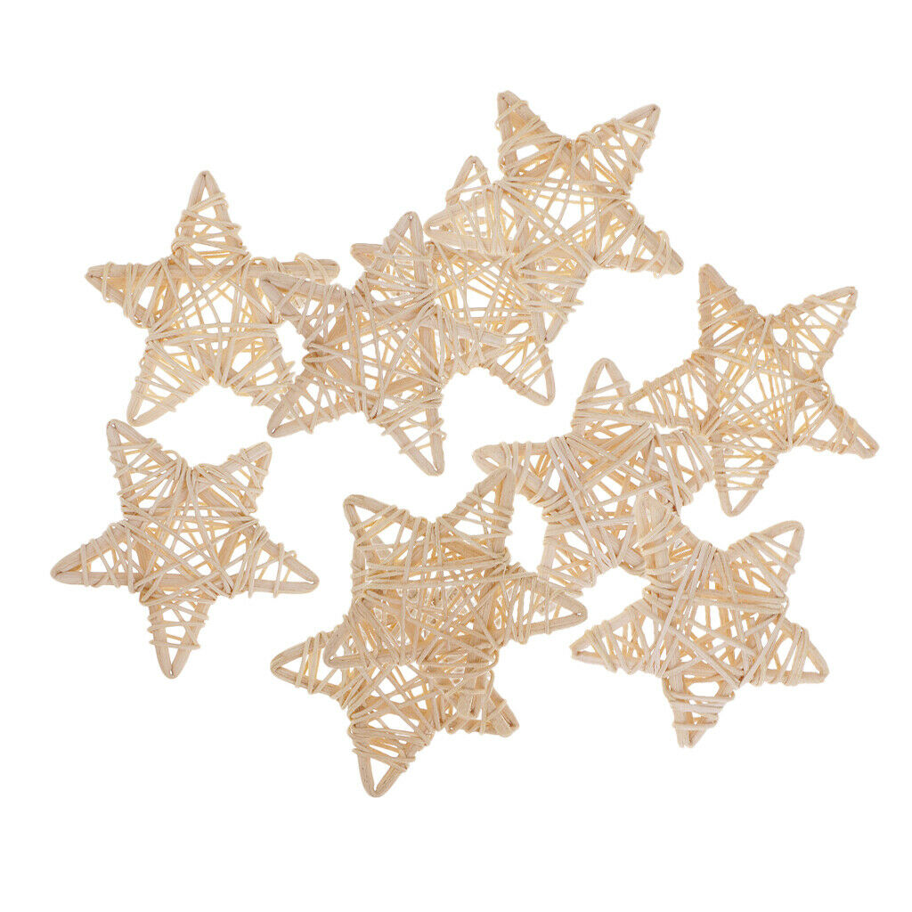 10pcs 7cm Natural Star Handmade Wicker Rattan Balls For